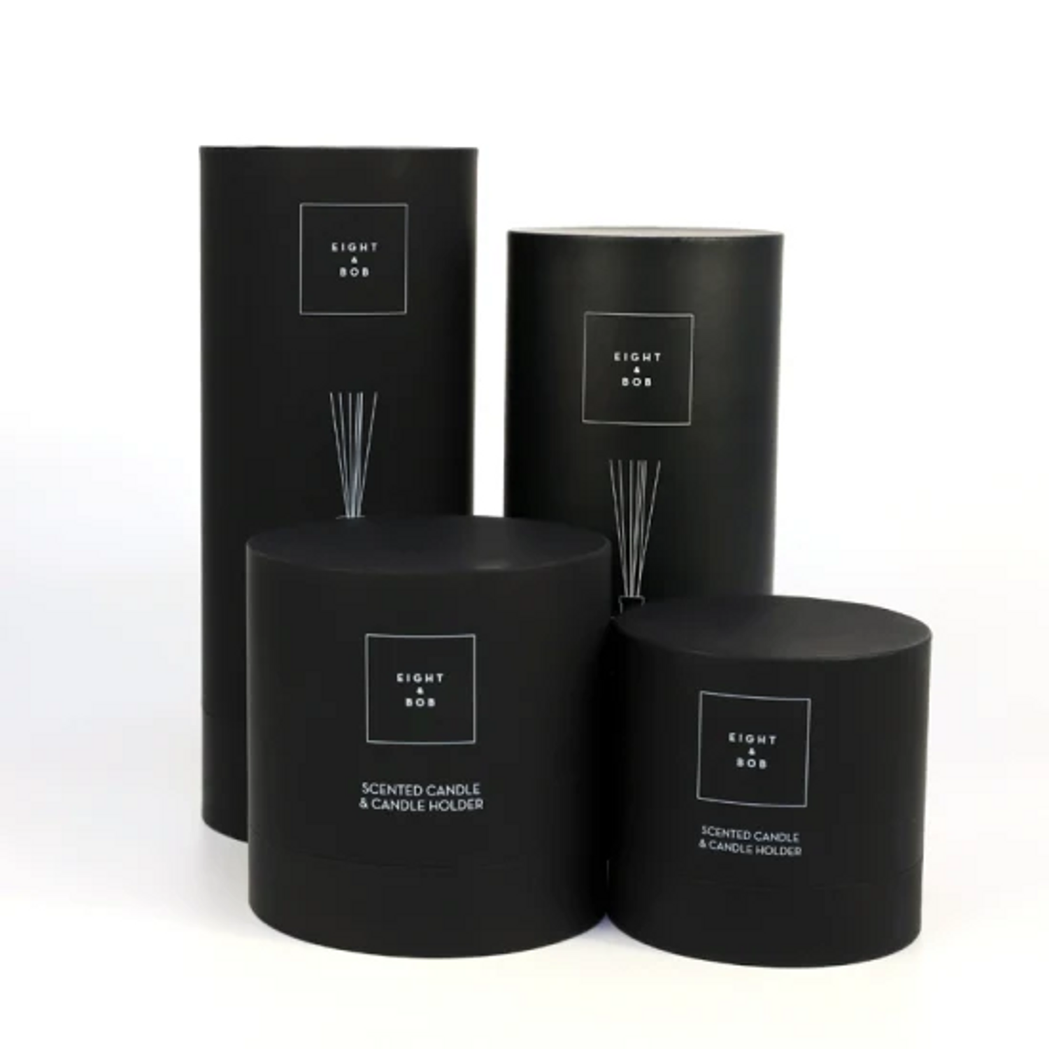 Black Kraft Round Empty Reed Diffuser Glass Bottle Paper Packaging Tube