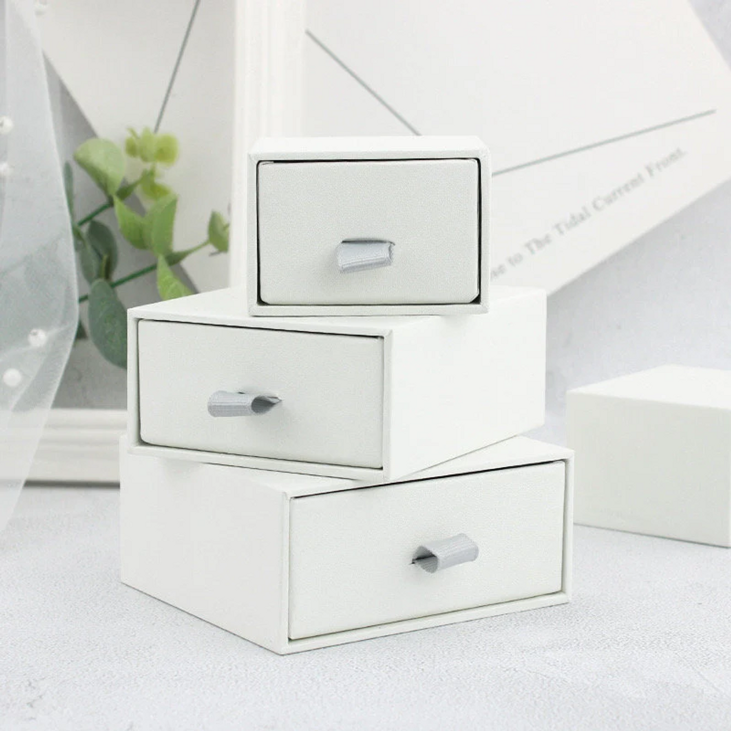 Square White Cardboard Watch Drawer Slide Packaging Box