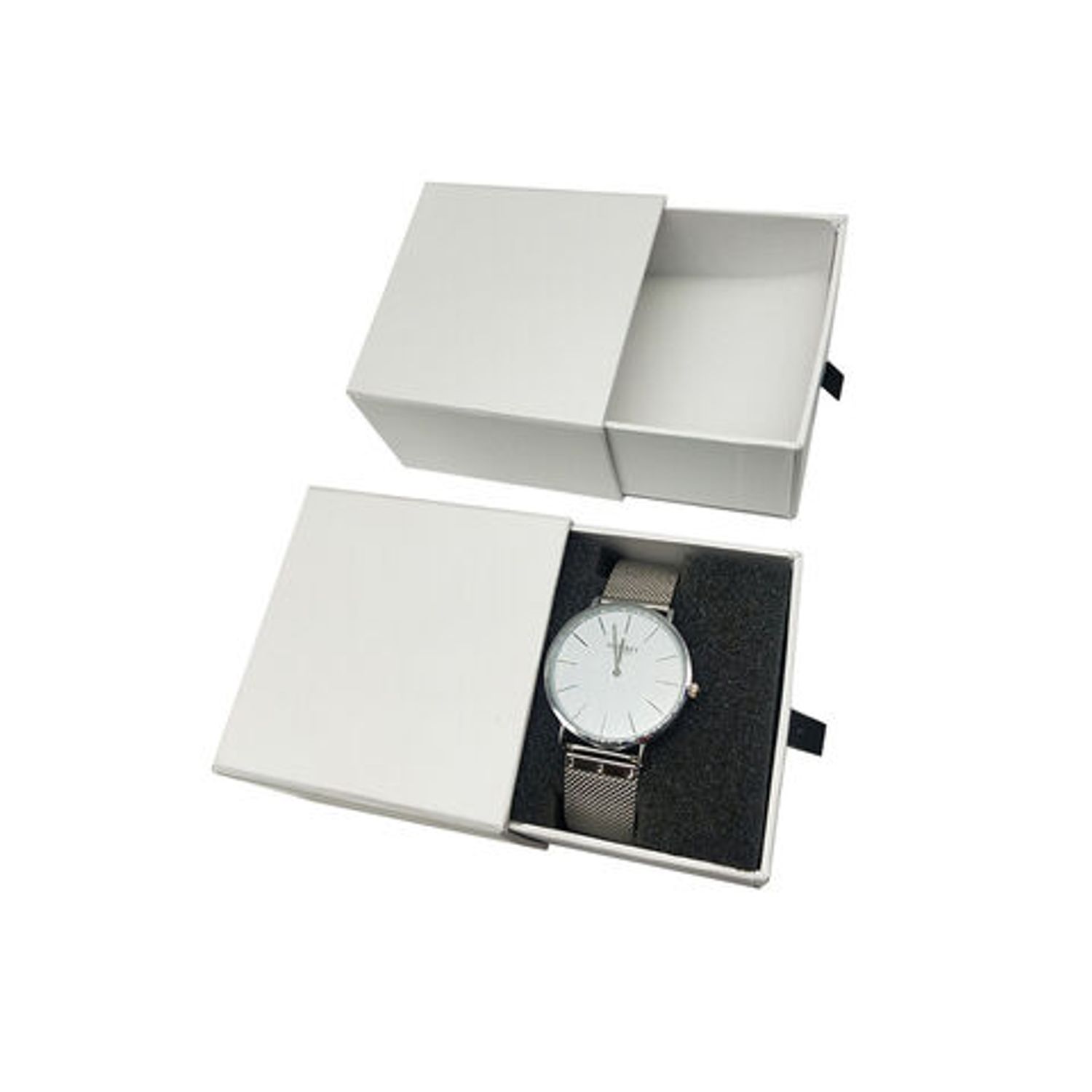 Square White Cardboard Watch Drawer Slide Packaging Box