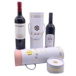 Silver Stamping Embossing Print Kraft Paper Packaging Wine Bottle Tube Box