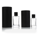 Mattle Black 50Ml 100Ml Perfume Fragrance Cylinder Packaging Round Box Cosmetic Paper Tube  With EVA Insert