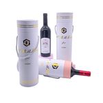 Silver Stamping Embossing Print Kraft Paper Packaging Wine Bottle Tube Box