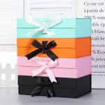 Luxury Foldable Magnetic Gift Box Apparel Packaging Box With Ribbon