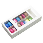 Custom Printed Paper Gift Drawer Box Pull Out Style With PVC Window For Macaron