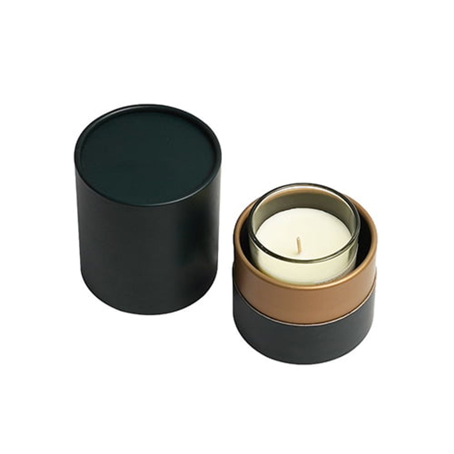 Black Cylinder Candle Tube Packaging Bronzing Cardboard Box For Candle Packaging