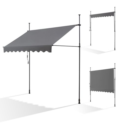 Manual Retractable Outdoor Patio Awning Without Drilling 250cm
