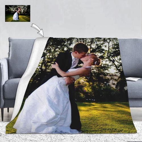 3d Custom Fleece Blanket Couple family pet theme