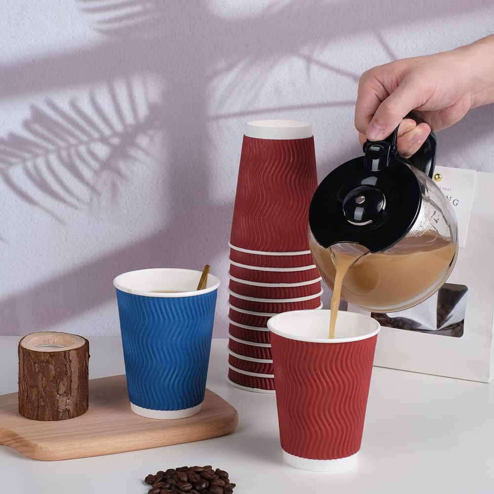 Custom Insulated Ripple Wall Red Coffee Cups
