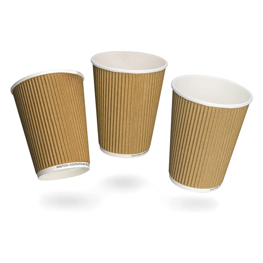 Insulated Ripple Wall Kraft Paper Coffee Cups
