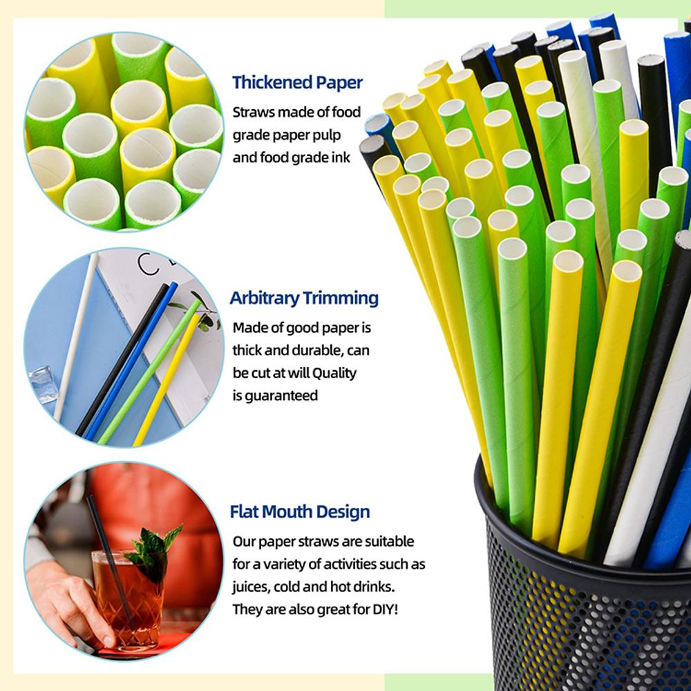 Solid Color Paper Straws