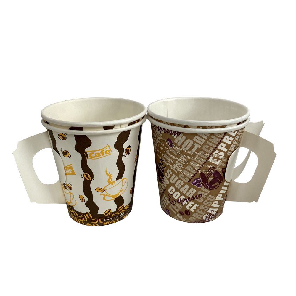 Hot Coffee Paper Cup With Handle And Lids