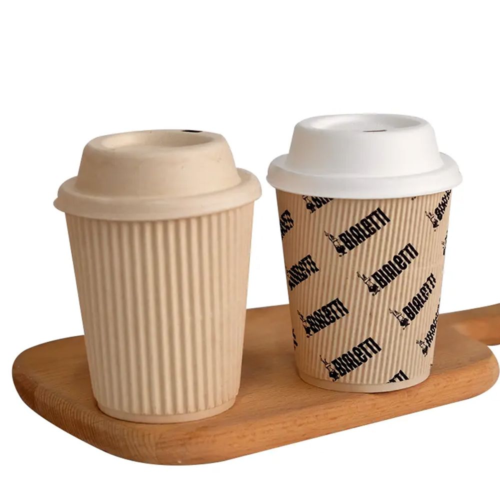 Custom PLA Coating Corrugated Coffee Cups with Lids
