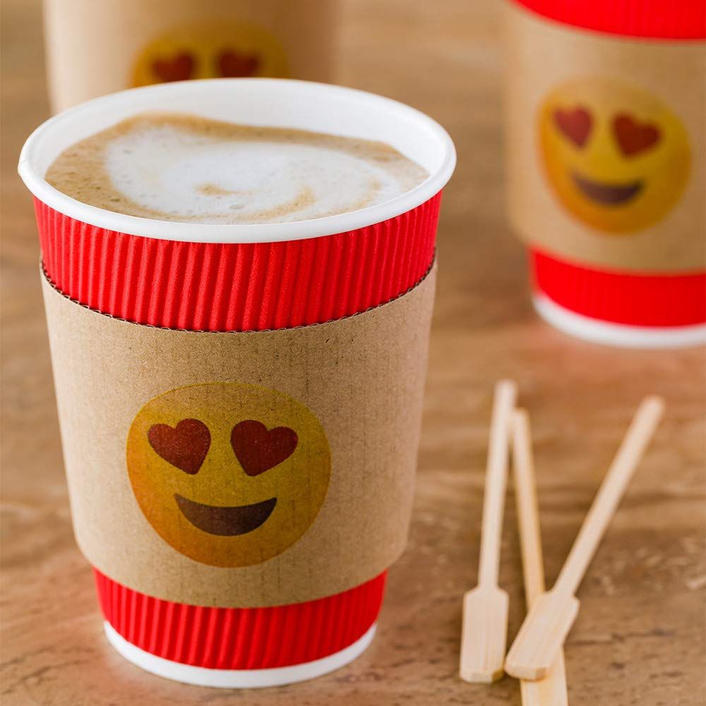 Custom Heat Resistant Corrugated Coffee Cups with Lids and Sleeves