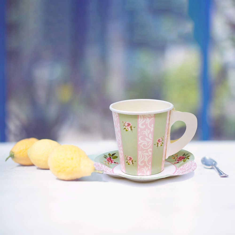 Vintage Paper Tea Cups With Handles