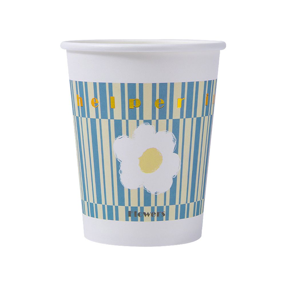 Custom Single Wall Coffee Cups with Flower Design
