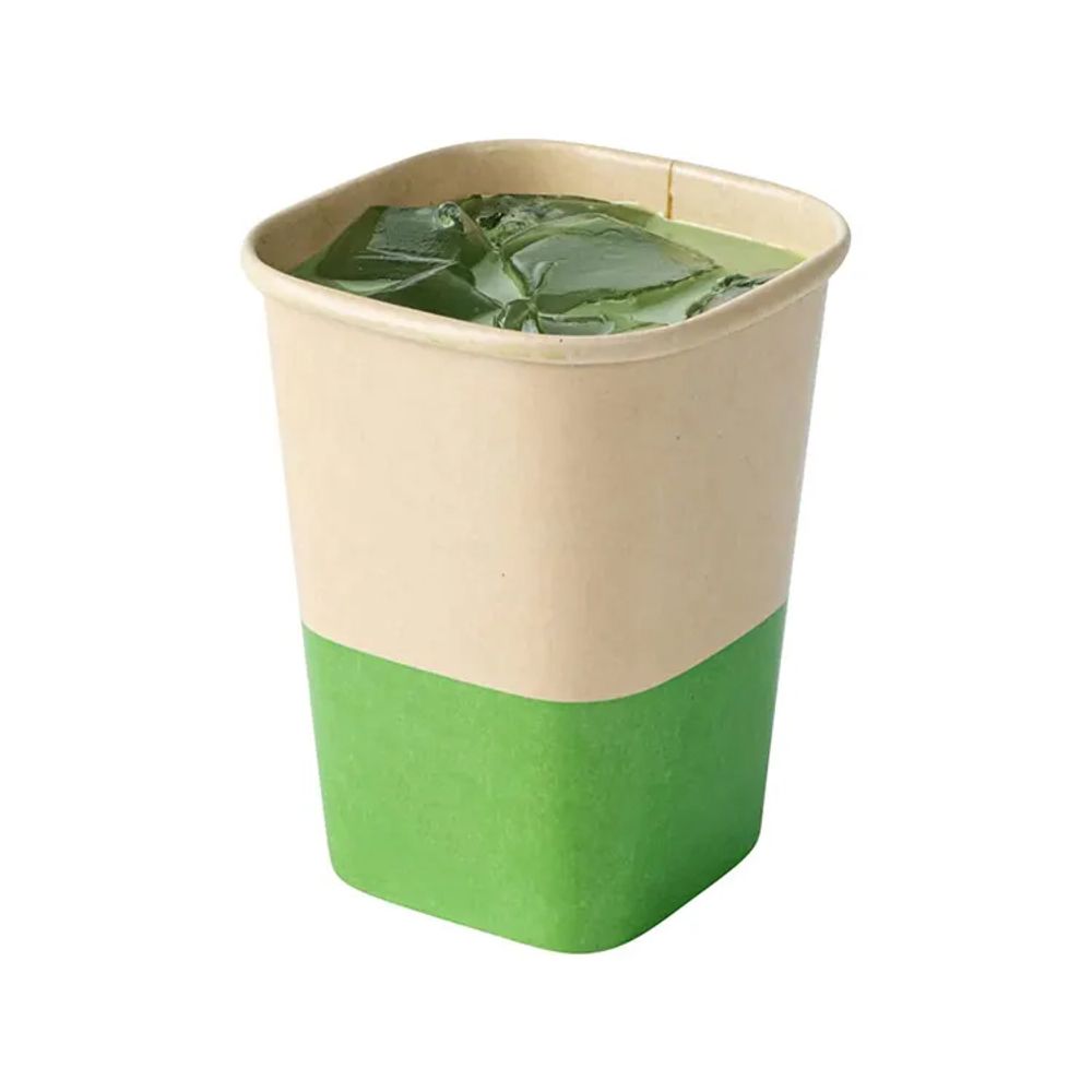 Custom Square Thickened Single Wall  Paper Coffee Cups