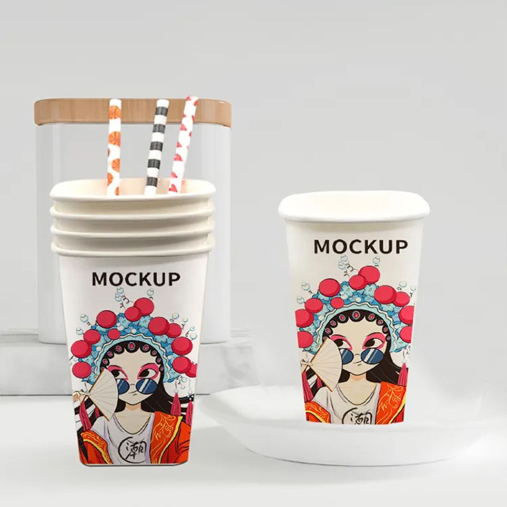 Custom Double Wall Square Coffee Cups