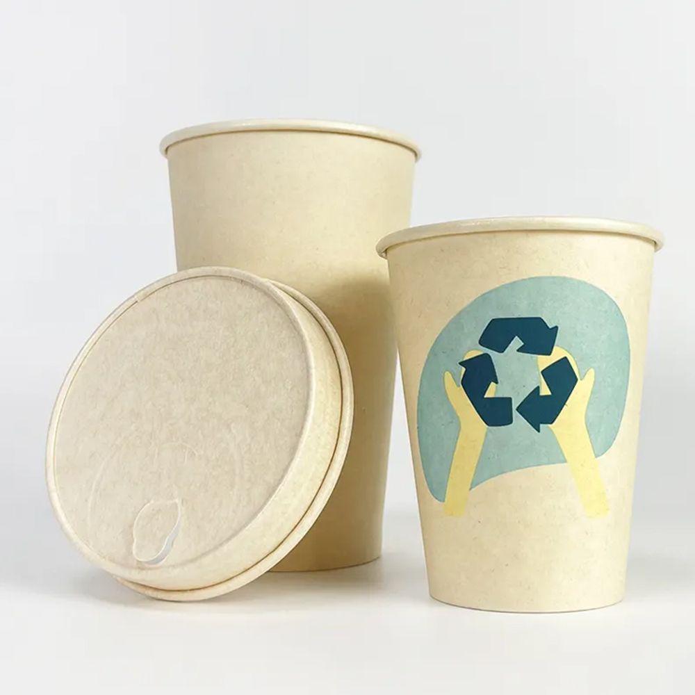 Biodegradable Single Wall Coffee Cups with Lids