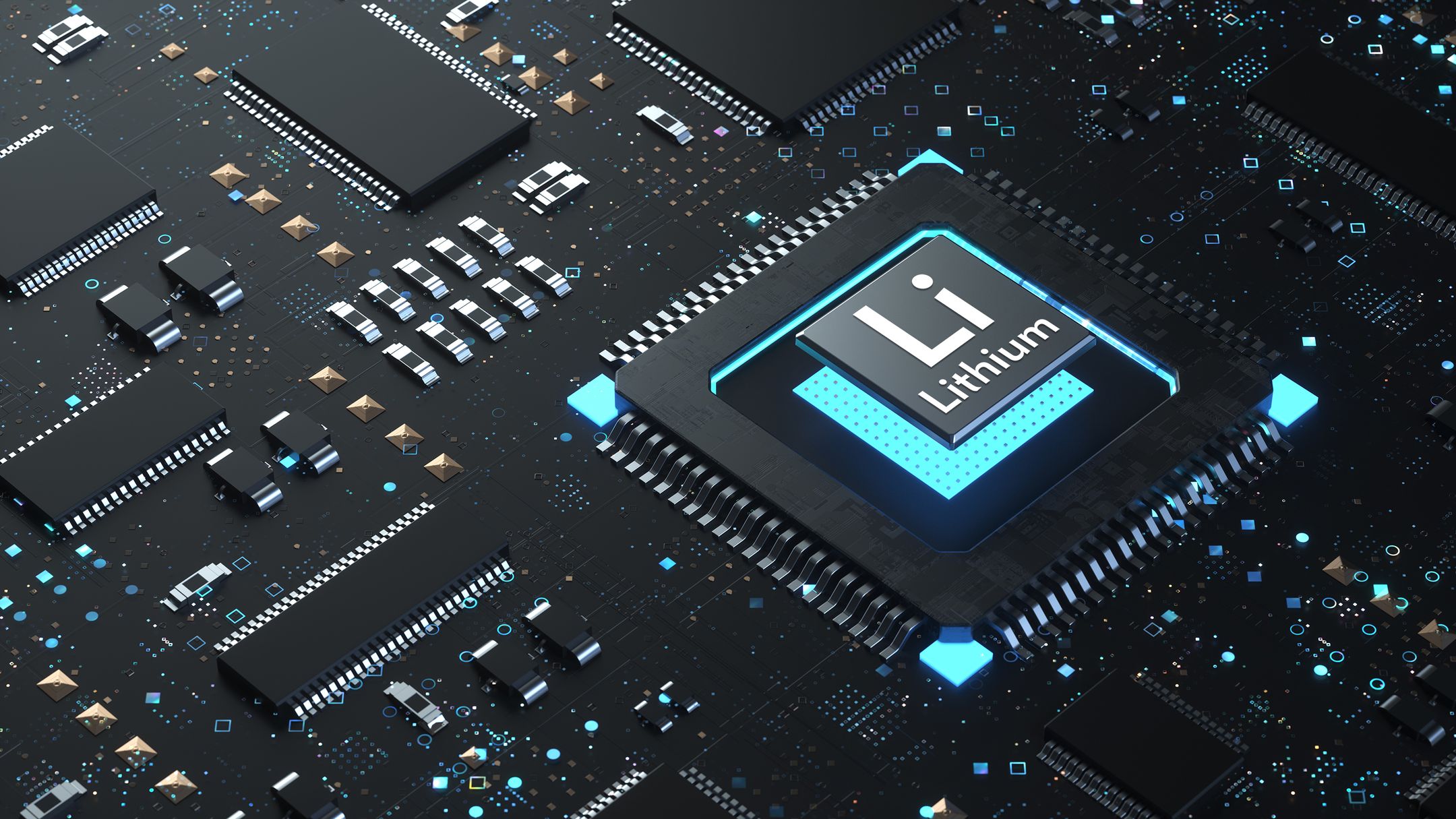 Lithium BMS chip on circuit board for smart battery control