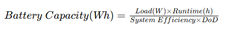 UPS Battery capactiy calculation