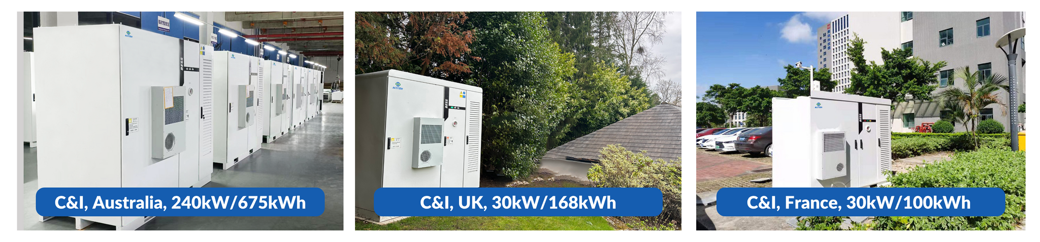 ACE C&I ESS installed inside a mechanical room or next to a building