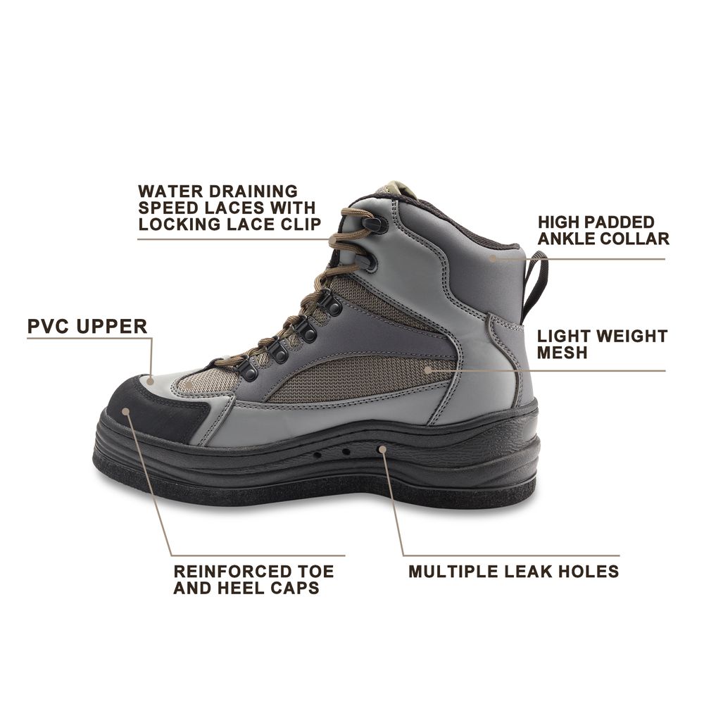 8Fans Светло-серые забродные ботинки повышенной комфортности на нескользящей фетровой подошве