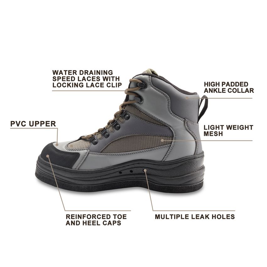 SAIL Felt Sole Men’s Wading Boots Grey (Size: 9)