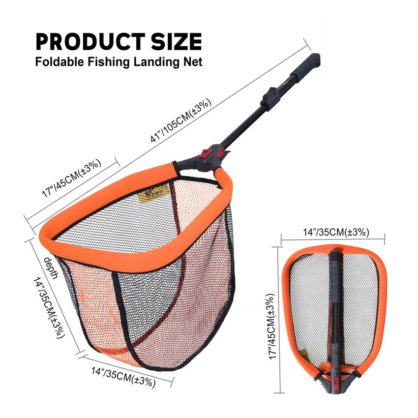 8FANS Floating Fishing Net, Foldable Extendable Fish Landing Net