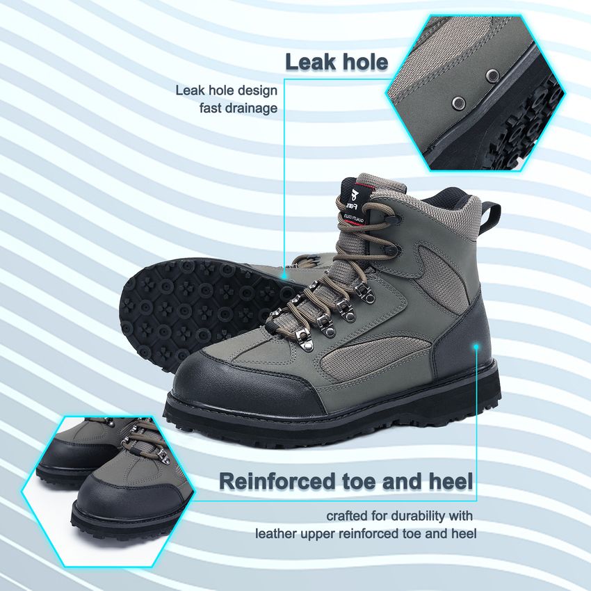 ✌8 Fans Men's Fishing Wading Shoes Anti-slip Durable Rubber Sole  Lightweight Wading Waders Boots ⓥ⋚