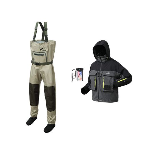 Скидка при покупке комплекта: забродные сапоги 8Fans и рыболовные куртки.