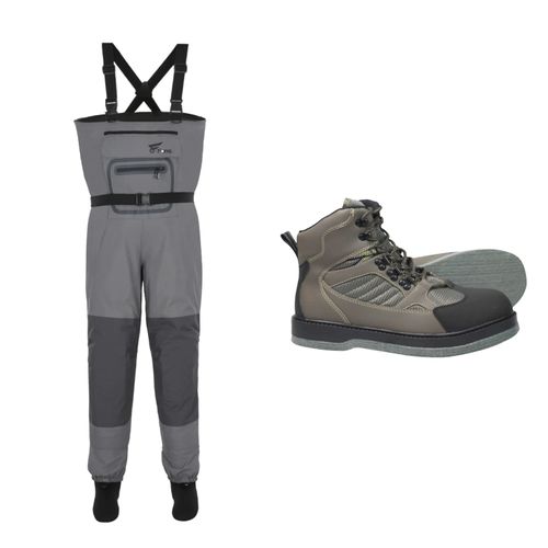 Скидка при покупке комплекта: забродные штаны 8Fans X-Back и войлочные ботинки для рыбалки.