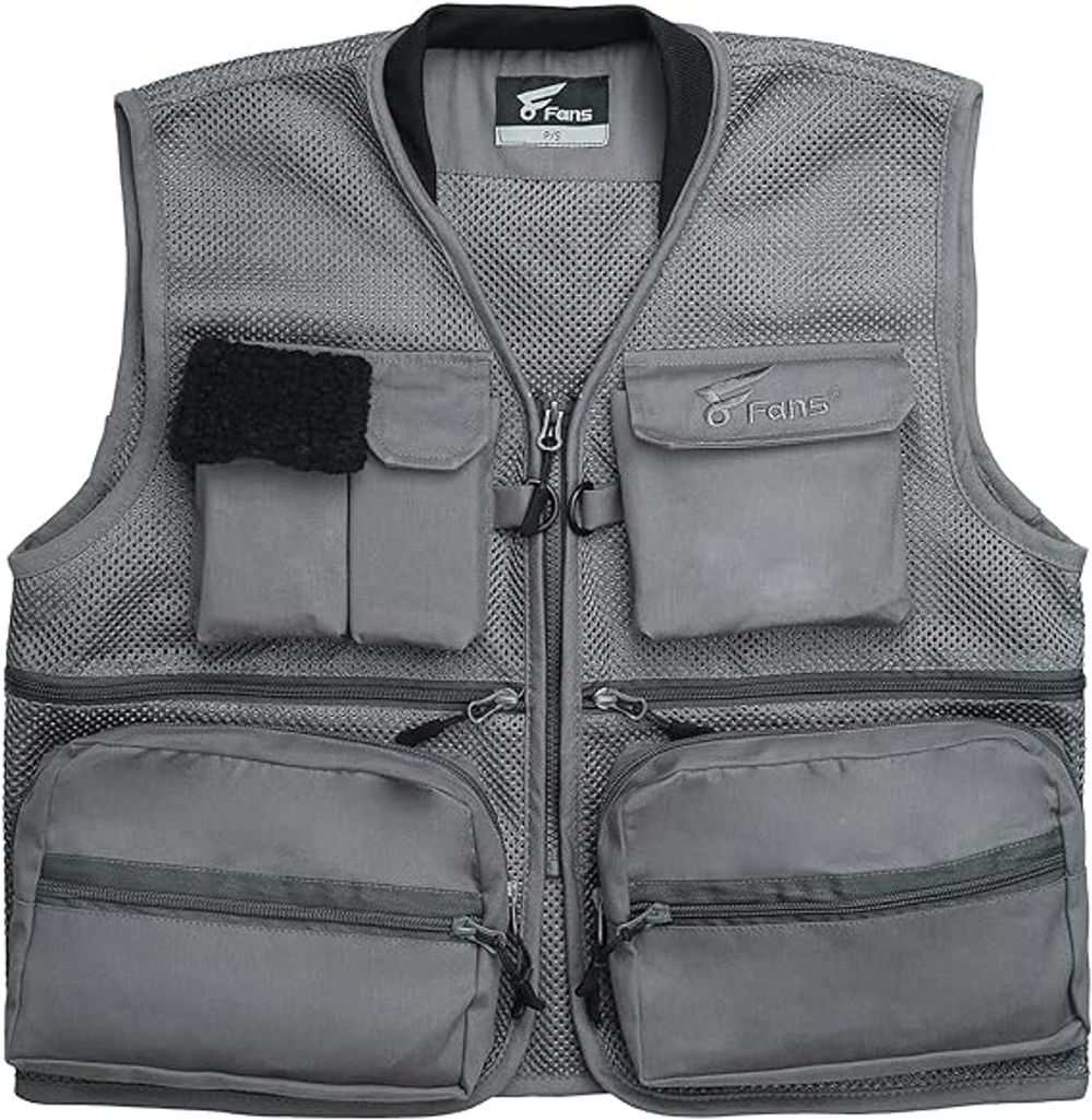 8Fans Breathable Mesh Men Fishing Vest with Muti-Pockets