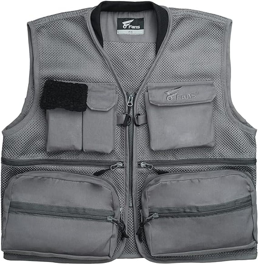 8Fans Breathable & Comfortable Mesh Fishing Vest for Men with Pockets Ideal  for Fishing,Hunting,Photography