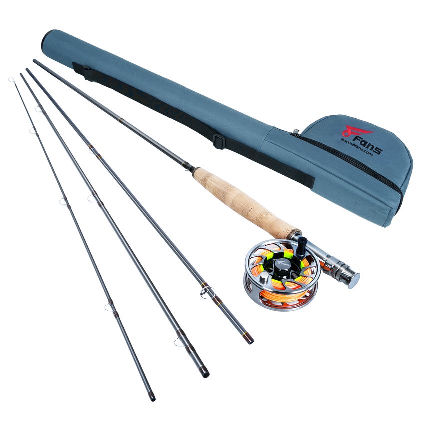 8Fans Fly Fishing Rod and Reel Combos with 4-Sections Portable Fly
