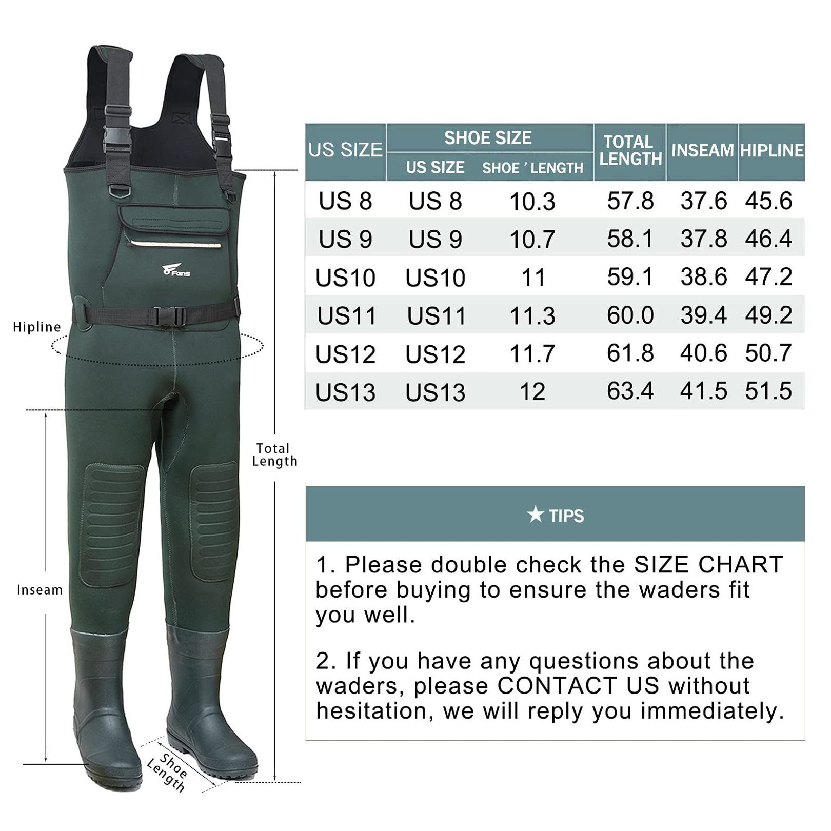 Waders Size Fit Guide