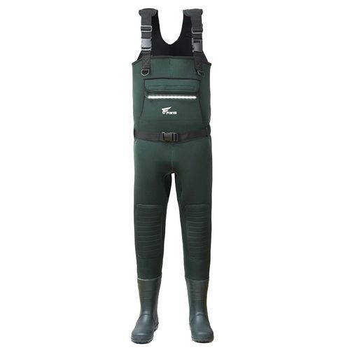 8 Fans Water-Resistant Unisex Waders-Bootfoot Chest Design with LED Light System