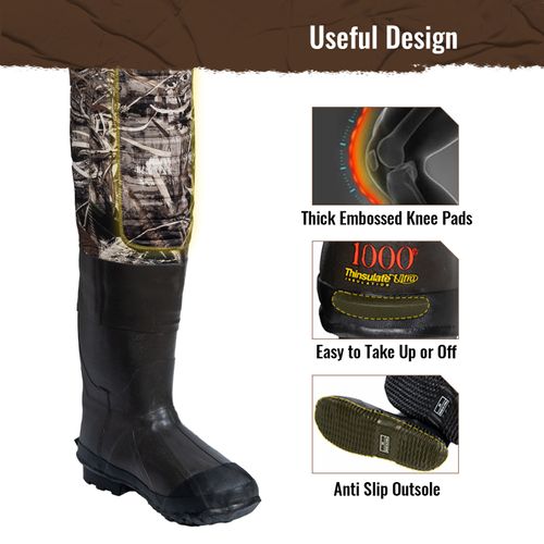 8fans Hunting Waders, Neoprene Chest Wader, Waterproof Bootfoot Fishing Waders for Men & Women