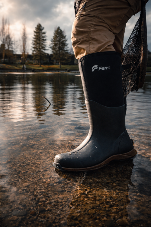 Rubber Neoprene Boots for Men&Women, Waterproof 6mm Rubber Hunting Fishing Boot, Garden Work Boots with Adjustable Calf Gusset