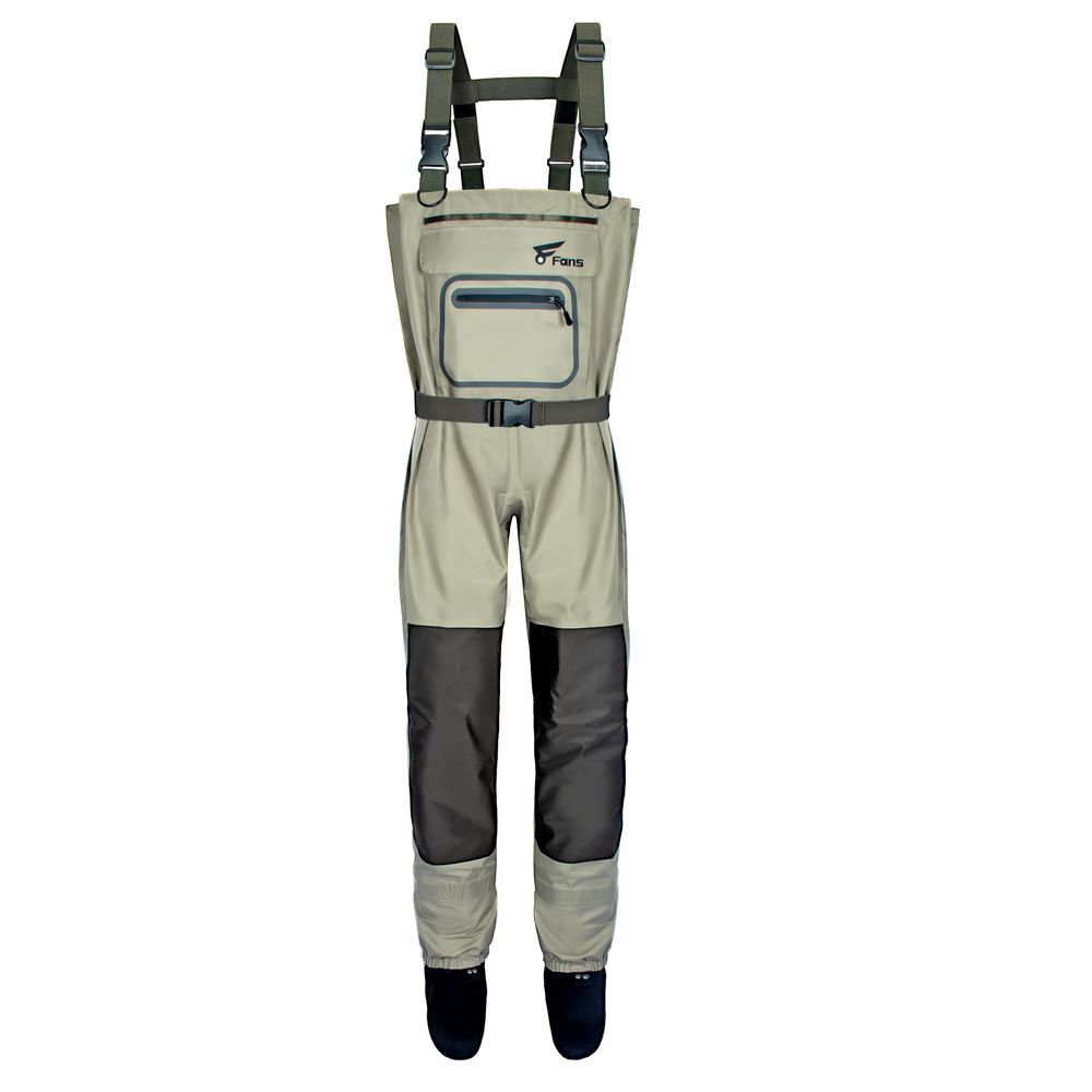 8Fans High-Comfort H-Back Chest Waders, 3-Layer Waterproof Design with Neoprene Stocking Foot