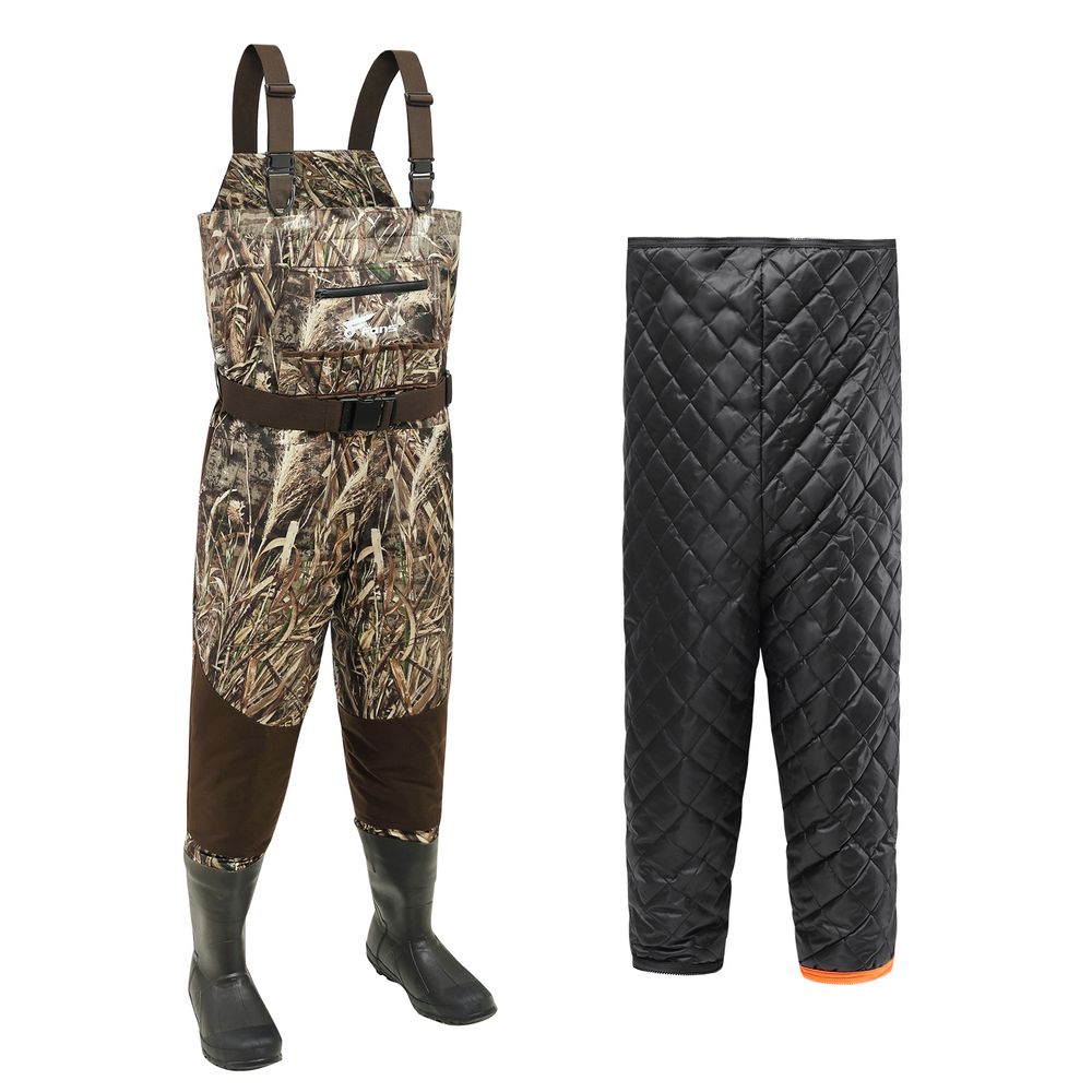 8Fans Breathable Hunting Waders, Duck Hunting Waders for Men 1000G Insulation Boots with 140G Removable Insulated Liner