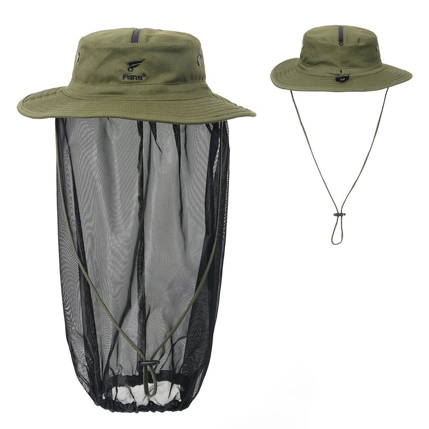 8FANS Waterproof Fishing Hat with Removable Head Net - Ultimate Sun Protection & Breathability Olive Green