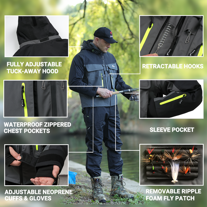 8Fans Breathable 2 Layers Fishing Jackets