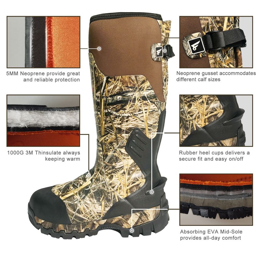 Insulated rubber clearance hunting boots clearance