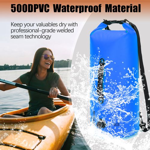 8fans Lightweight Roll Top Dry Bag with Phone Case Available in 30L/40L/50L Sizes