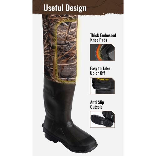 8Fans Hunting Waders, Neoprene Chest Wader, Waterproof Bootfoot Fishing Waders for Men & Women with Boots