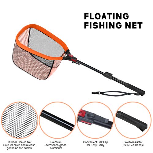 8FANS Floating Fishing Net, Foldable Extendable Fish Landing Net