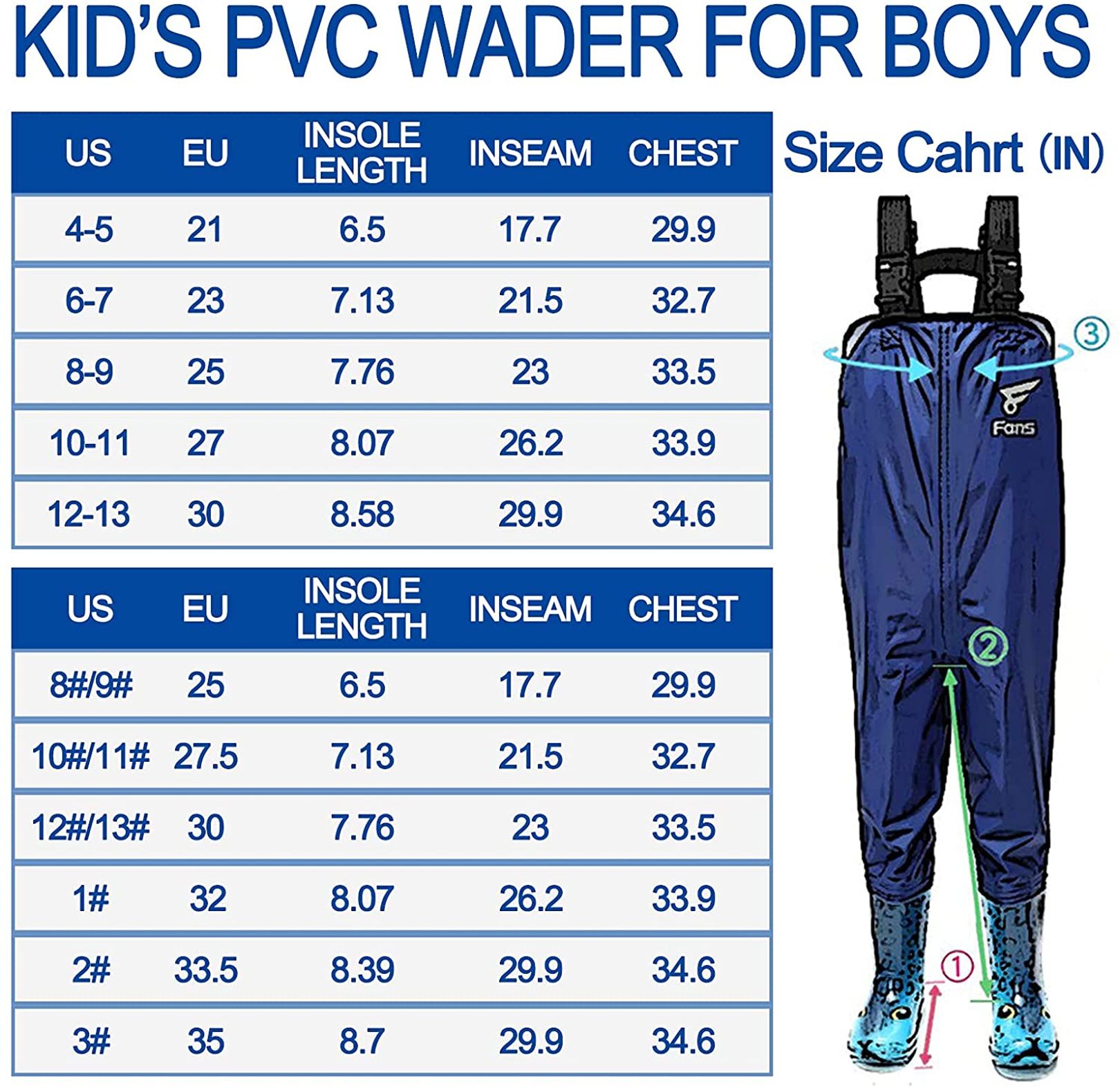 Waders Size Fit Guide