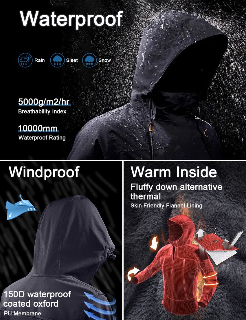 Men′ S Winter Ski Snow Jacket Mountain Waterproof Windproof Rain