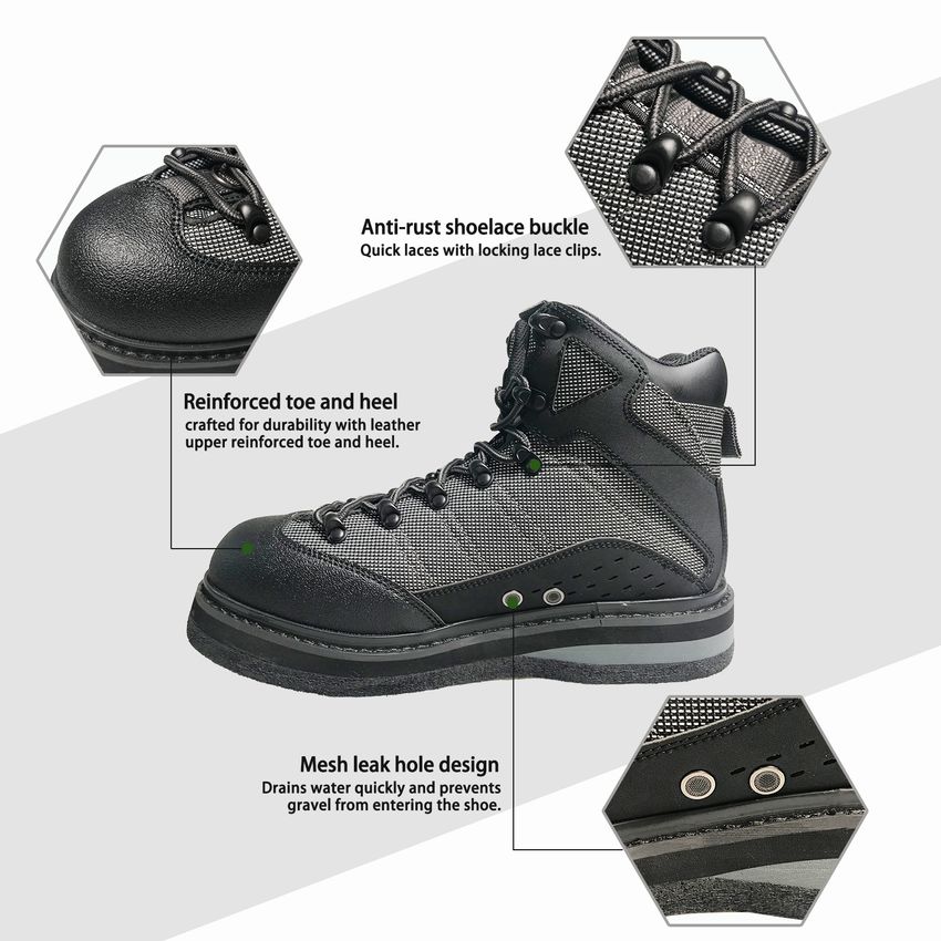 8 Fans Wading Boots for Men, Anti-Slip Rubble Sole Comfortable Durable  Material Good for Fishing