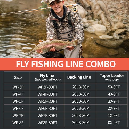 Набор лески для нахлыстовой рыбалки 8Fans, плавающая леска с утяжеленным концом и двумя сварными петлями, бэкинг, конусный поводок, WF2, WF3, WF4, WF5, WF6, WF7, WF8